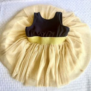 Pippa & Julie 24M Black Gold Tulle Party Dress Holiday Balletcore